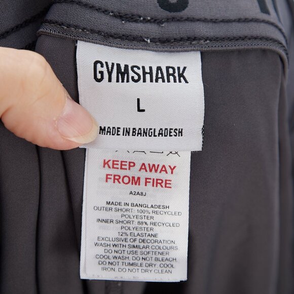 Gymshark Sport 7" 2 In 1 Shorts Black Gray Men's Large - Picture 4 of 6
